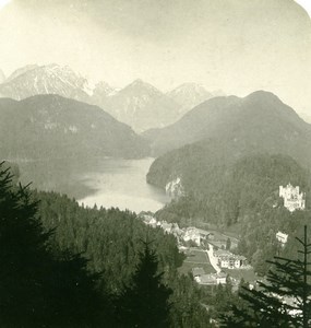 Germany Bavarian Highlands Hohenschwangau Old Stereoview Photo NPG 1900