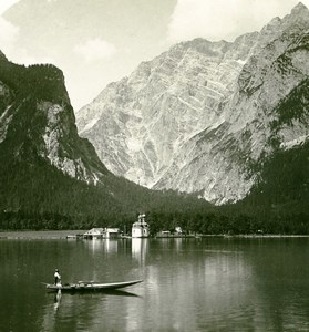 Germany Bavarian Highlands Konigsee St. Bartholomew's Stereoview Photo NPG 1900