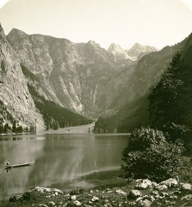 Germany Bavarian Highlands Obersee Lake Teufelshörnern Stereoview Photo NPG 1900