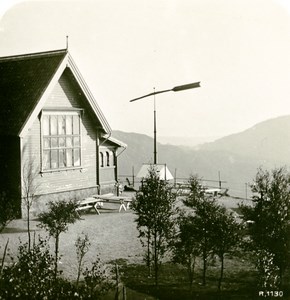 Norway Signal station on the Flo at Bergen Old Stereoview Photo 1900