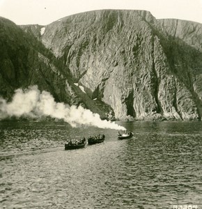 Norway North Cape Rocks Old Stereoview Photo 1900