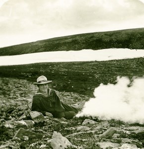 Norway North Cape SS Fürst Bismarck Sailor Old Stereoview Photo 1900