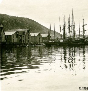 Norway Hammerfest the Harbor Old Stereoview Photo 1900