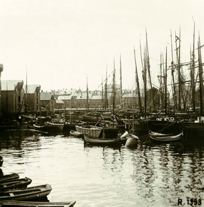 Norway Hammerfest the Harbor Old Stereoview Photo 1900