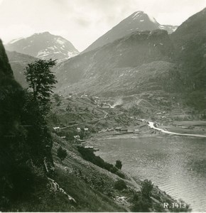 Norway Merok Panorama Old Stereoview Photo 1900