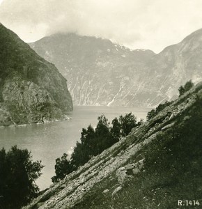 Norway Merok Panorama Old Stereoview Photo 1900