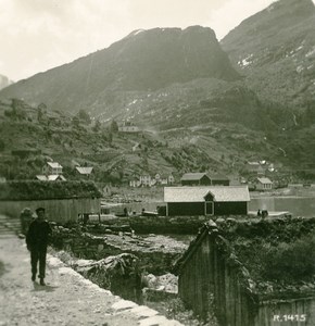 Norway Merok Panorama Old Stereoview Photo 1900