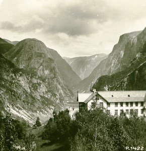 Norway Stalheim Hotel Old Stereoview Photo 1900