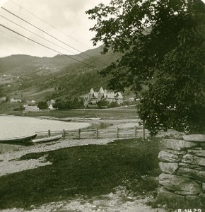 Norway Voss panorama Old Stereoview Photo 1900