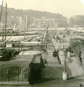 France French Riviera Nice Harbor Old Stereoview Photo NPG 1900