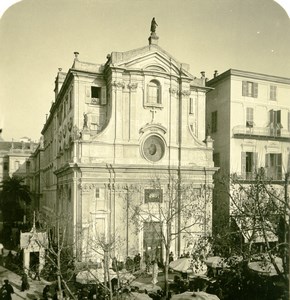 France French Riviera Nice Church of Misericorde Old Stereoview Photo NPG 1900