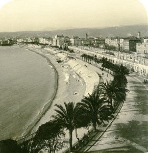 France French Riviera Nice Bay of Angels Old Stereoview Photo NPG 1900