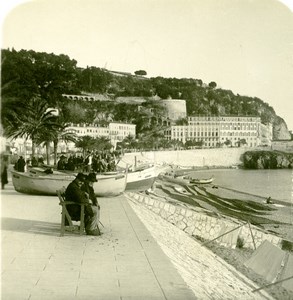 France French Riviera Nice Harbor Old Stereoview Photo NPG 1900