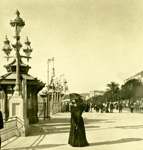 France French Riviera Nice Promenade des Anglais Old Stereoview Photo NPG 1900