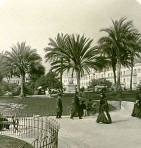France French Riviera Nice New Gardens Old Stereoview Photo NPG 1900