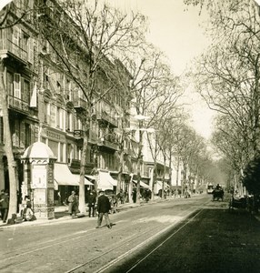 France French Riviera Nice Avenue de la Gare Old Stereoview Photo NPG 1900