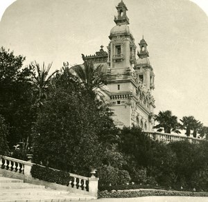 France French Riviera Monte Carlo Casino Old Stereoview Photo 1900