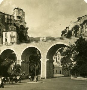 France French Riviera Monaco Ravine of Ste Devote Old Stereoview Photo NPG 1900