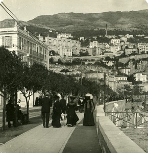 France French Riviera Monaco Condamine Avenue Old Stereoview Photo NPG 1900