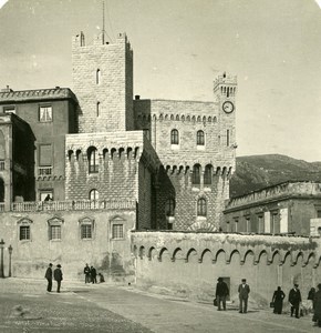 France French Riviera Monaco Castle Old Stereoview Photo NPG 1900