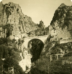 France French Riviera Menton Border with Italy Old Stereoview Photo NPG 1900