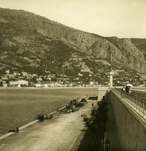 France French Riviera Menton Garavan Bay Old Stereoview Photo NPG 1900