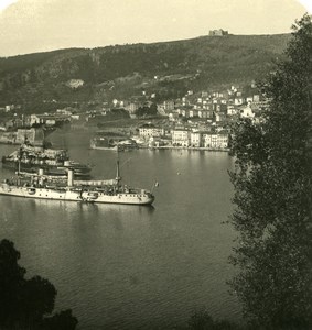 France French Riviera Villefranche Panorama Old Stereoview Photo NPG 1900