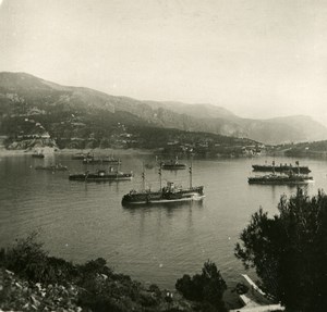 France French Riviera Villefranche Panorama Old Stereoview Photo 1900