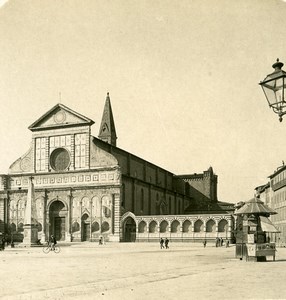 Italy Firenze Place Santa Maria Novella Old Stereoview Photo NPG 1900