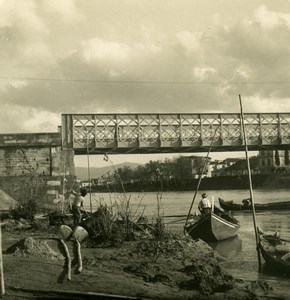 Italy Firenze Iron Bridge Old Stereoview Photo NPG 1900