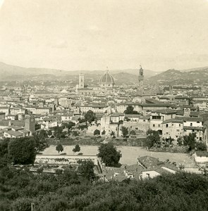 Italy Firenze Panorama from Belvedere Old Stereoview Photo NPG 1900