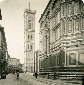 Italy Firenze Campanile Old Stereoview Photo NPG 1900