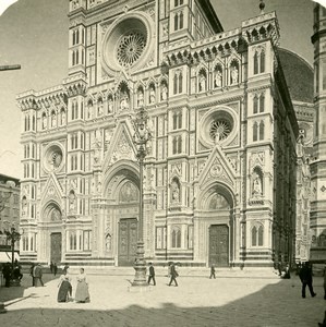 Italy Firenze Cathedral Old Stereoview Photo NPG 1900