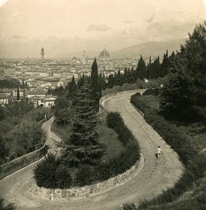 Italy Firenze Panorama Old Stereoview Photo NPG 1900