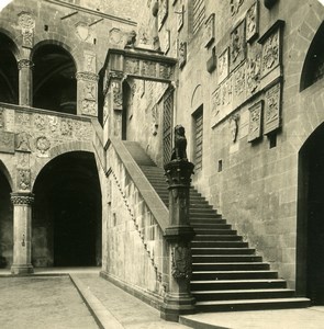 Italy Firenze National Museum Stairs Old Stereoview Photo NPG 1900