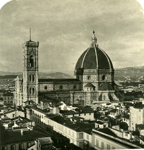 Italy Firenze Panorama Cathedral Old Stereoview Photo NPG 1900