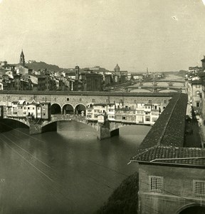 Italy Firenze Arno Panorama Old Stereoview Photo NPG 1900
