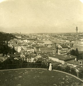 Italy Firenze S Miniato Panorama Old Stereoview Photo NPG 1900