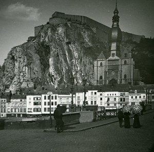 Belgium Dinant Chuch & Citadel Old Amateur Stereoview Photo Possemiers 1900