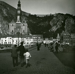 Belgium Dinant Chuch & Citadel Old Amateur Stereoview Photo Possemiers 1900