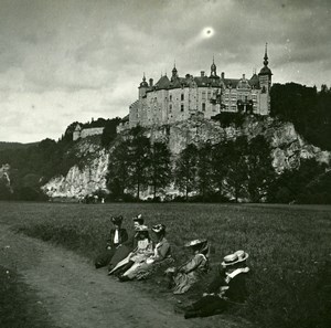 Belgium Lesse River Walzin Castle Old Amateur Stereoview Photo Possemiers 1900