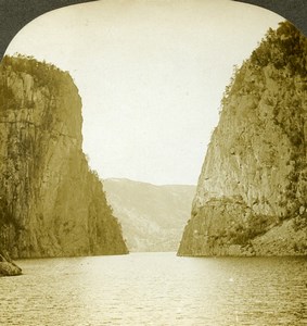 Norway the Portal Sandal Fjord Old Stereoview Photo William Rau 1903