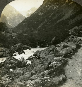 Norway Picturesque Hardanger Road Old Stereoview Photo William Rau 1903