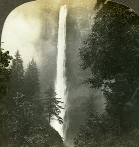 USA Oregon Columbia river Multnomah Falls Old Stereoview Photo Kelley 1906