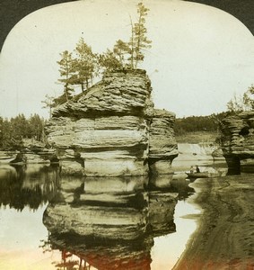 USA Wisconsin river the Great Sugar Bowl Old Stereoview Photo Kelley 1904