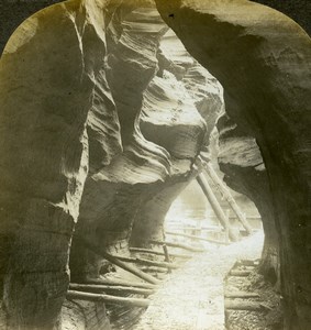 USA Witches Gulch Wisconsin Dells Canyon Old Stereoview Photo Kelley 1904