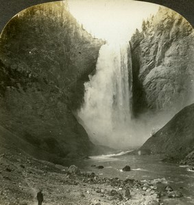 USA Yellowstone Park Great Falls Grand Canyon Old Stereoview Photo Kelley 1906