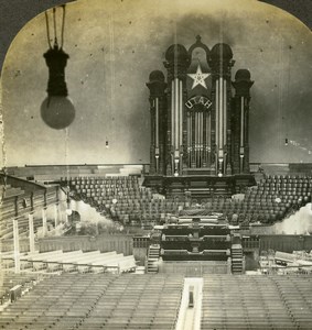USA Salt Lake City Tabernacle Mormon Temple Old Stereoview Photo Kelley 1905
