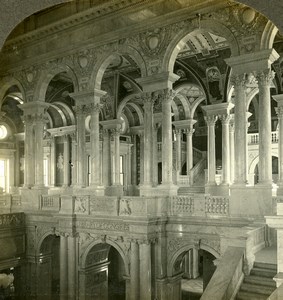USA Washington DC Library of Congress Interior Old Stereoview Photo Kelley 1906