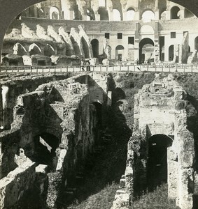 Italy Roma Colosseum underground Dens Old Stereoview Photo Kelley 1900